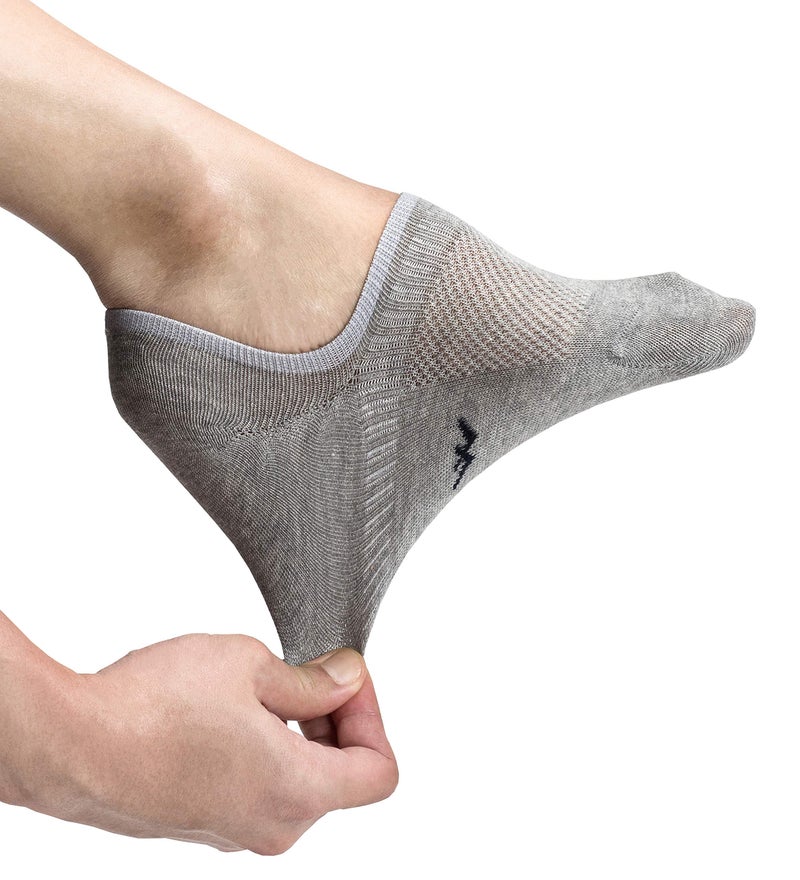 Pro Mountain Thin No Show Socks Women Seamless Wide Toe Box For Health Size S Grey 6 Pack Liner Thin Footies Casual Sneakers Loafer Flats US Shoe 6-8 - Image 1